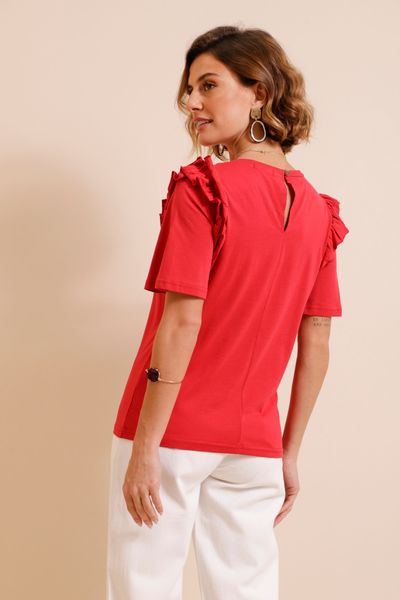 T-Shirt Babados Básicos  Vermelho P